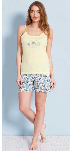 пижама на девочку  с принтом совы 188