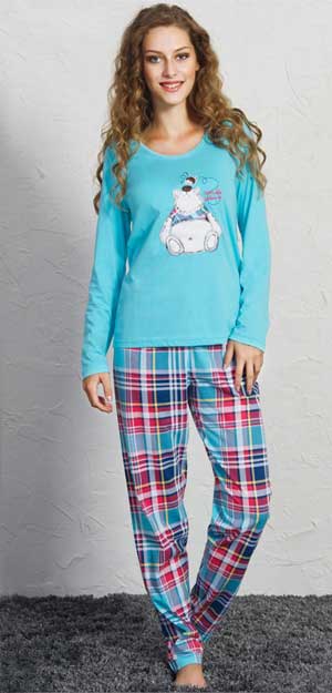 пижама на девочку  с принтом белый медведь 210