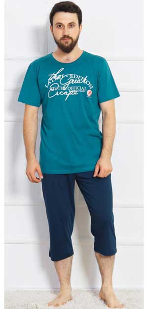 мужские пижамы берюзовая футболка Escape 410