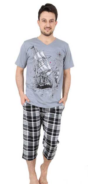 пижамы мужские купить футболка с принтом парусника 415
