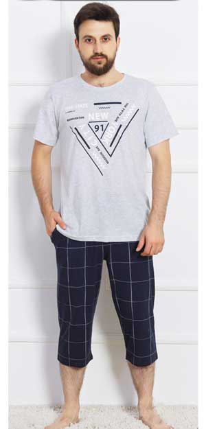 пижамы мужские купить серая футболка с принтом New York 417